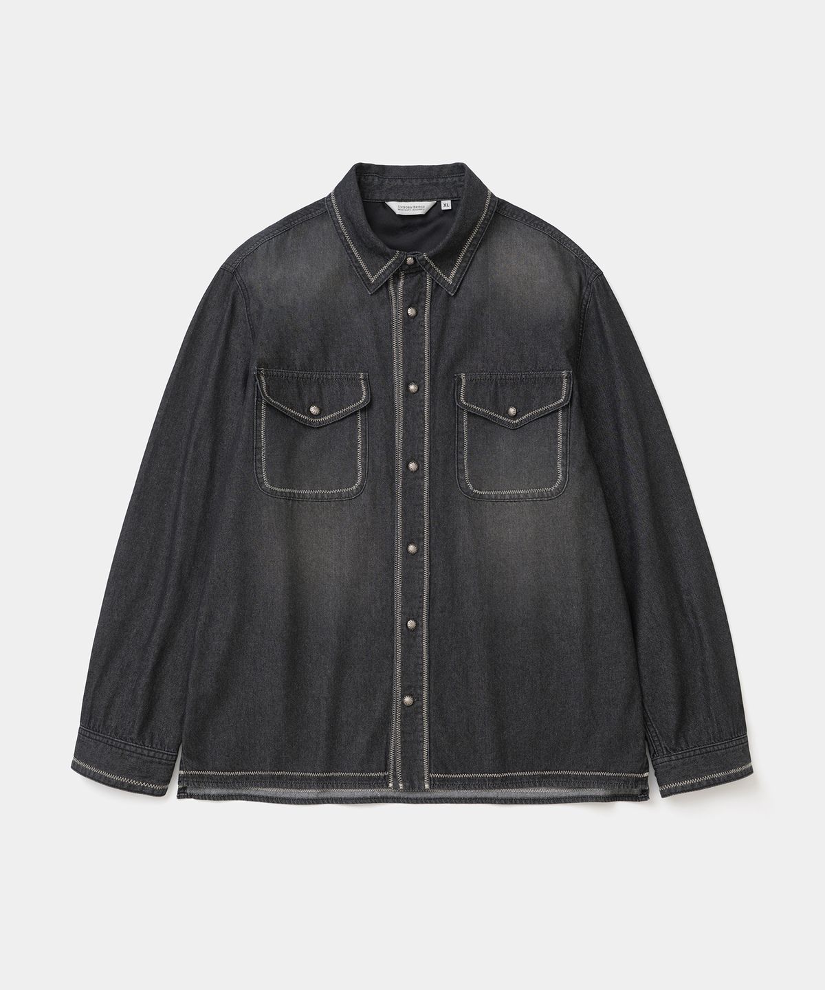 유니폼브릿지(UNIFORM BRIDGE) concho denim shirt black