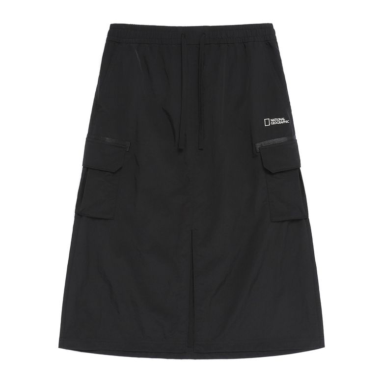 N261WSK960 여성 오르카 타슬란 A라인 카고 스커트 BLACK