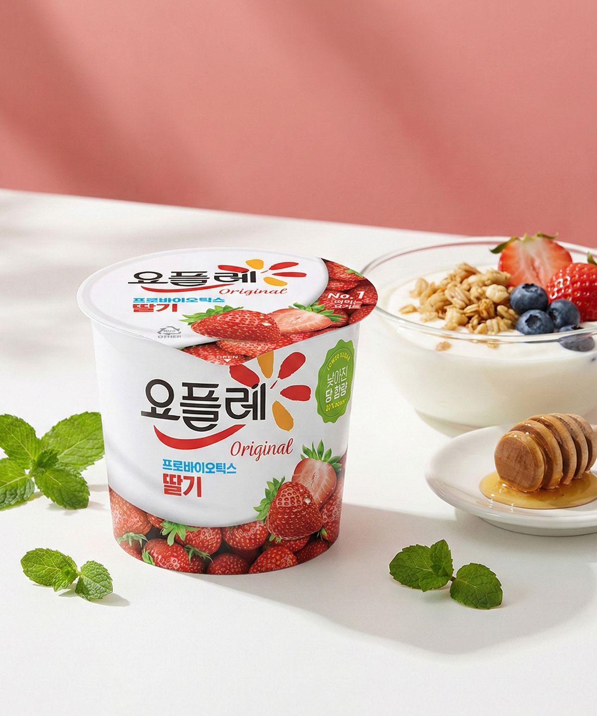빙그레(BINGGRAE) 요플레 홈 딸기 180g 12입 요거트
