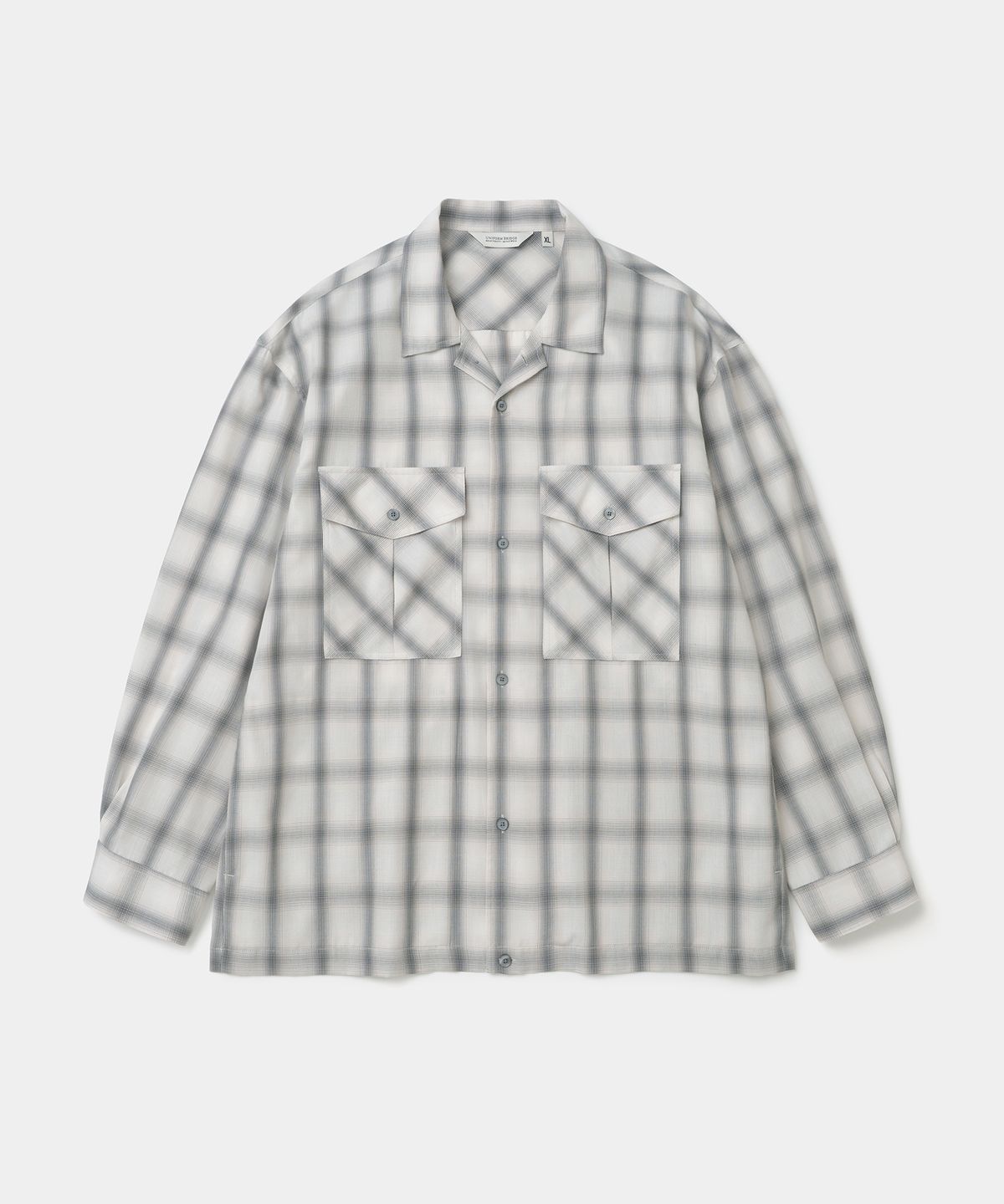 유니폼브릿지(UNIFORM BRIDGE) open collar check shirt grey