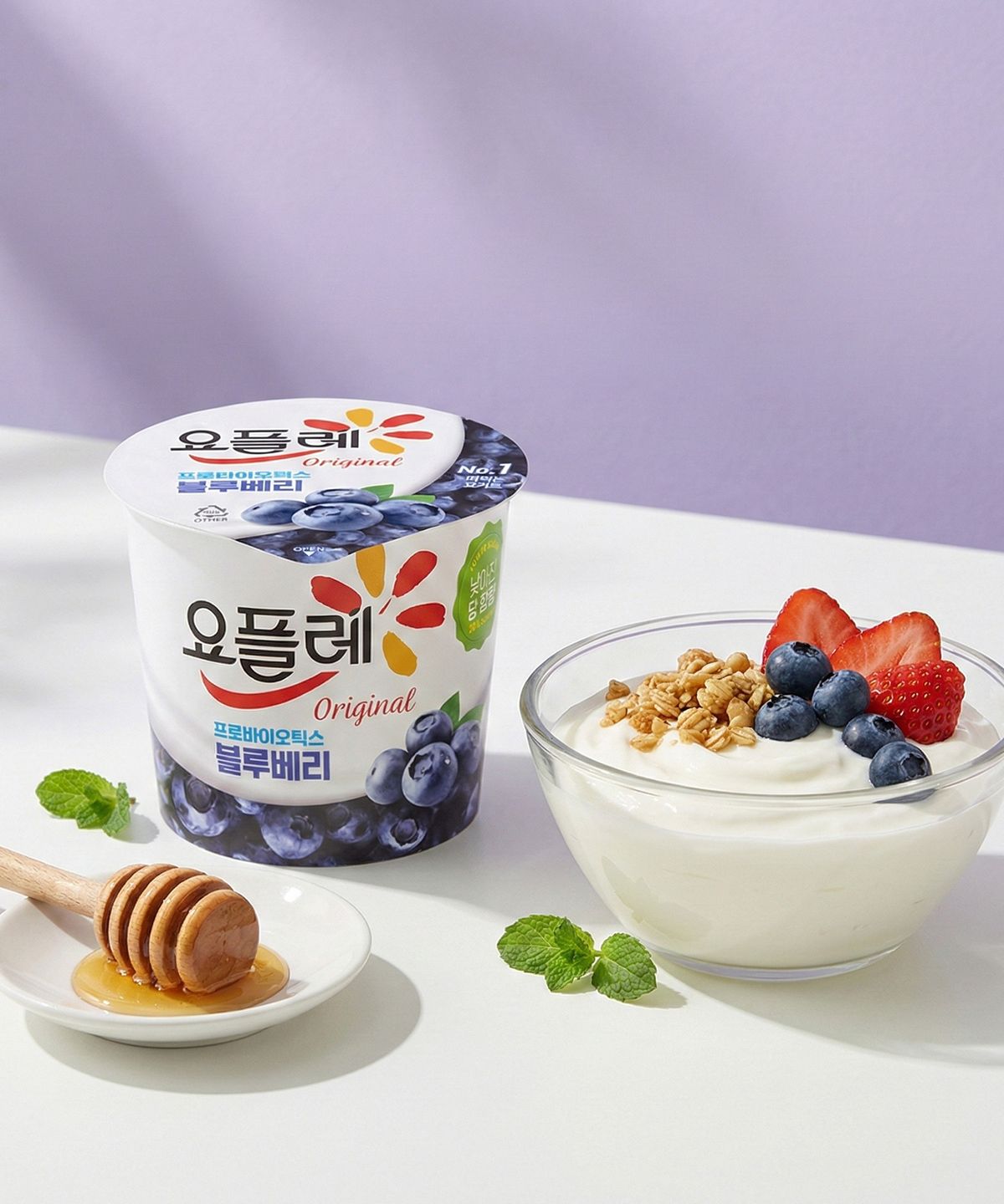 빙그레(BINGGRAE) 요플레 홈 블루베리 180g 12입 요거트