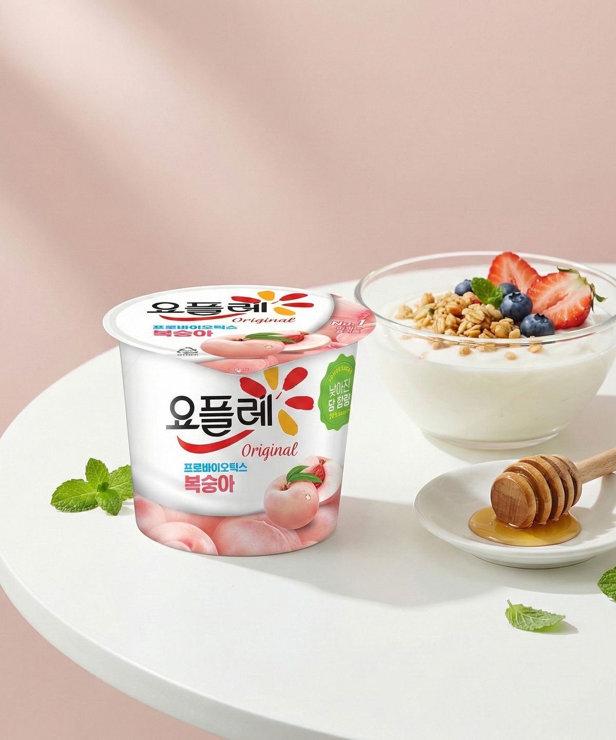 빙그레(BINGGRAE) 요플레 홈 복숭아 180g 12입 요거트