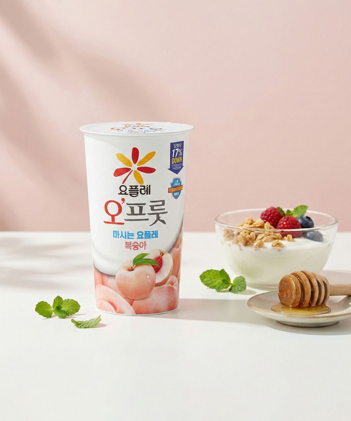 빙그레(BINGGRAE) 요플레 오프룻 복숭아 180ml 10개 / 마시는 요거트