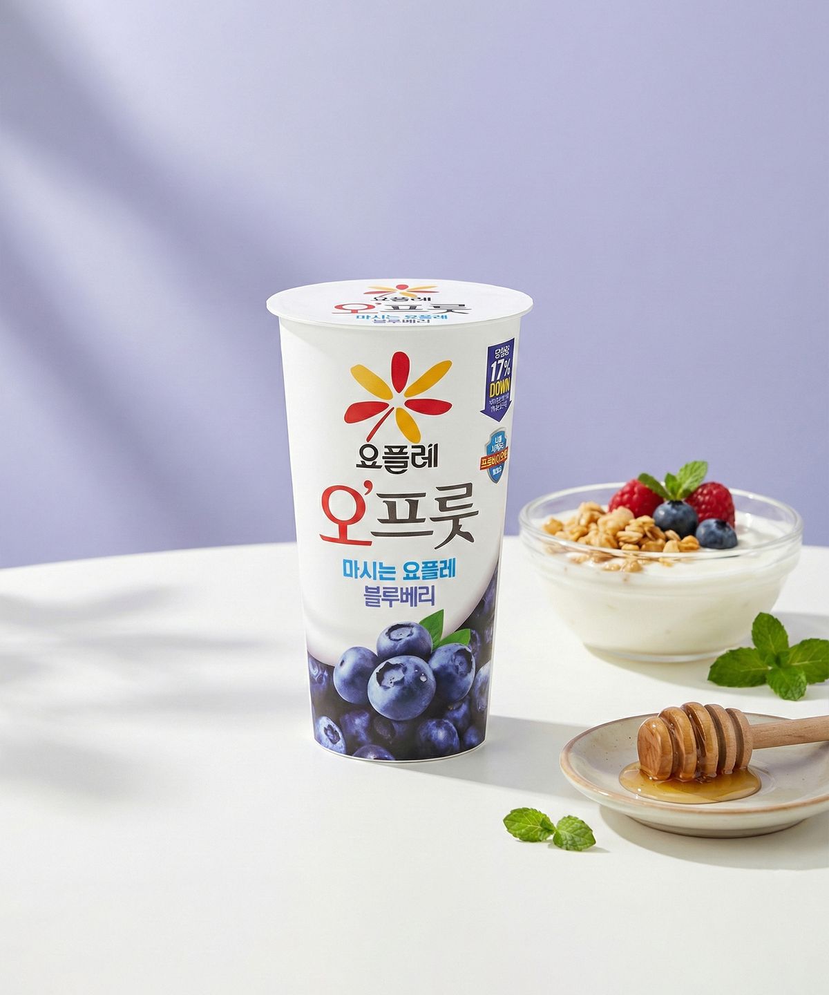 빙그레(BINGGRAE) 요플레 오프룻  블루베리 180ml 10개 / 마시는 요거트