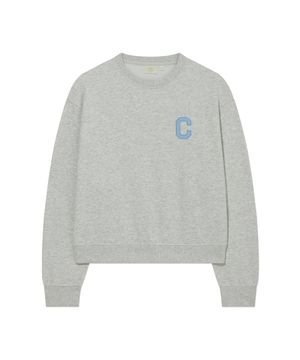 우먼 C로고 맨투맨 헤더 그레이