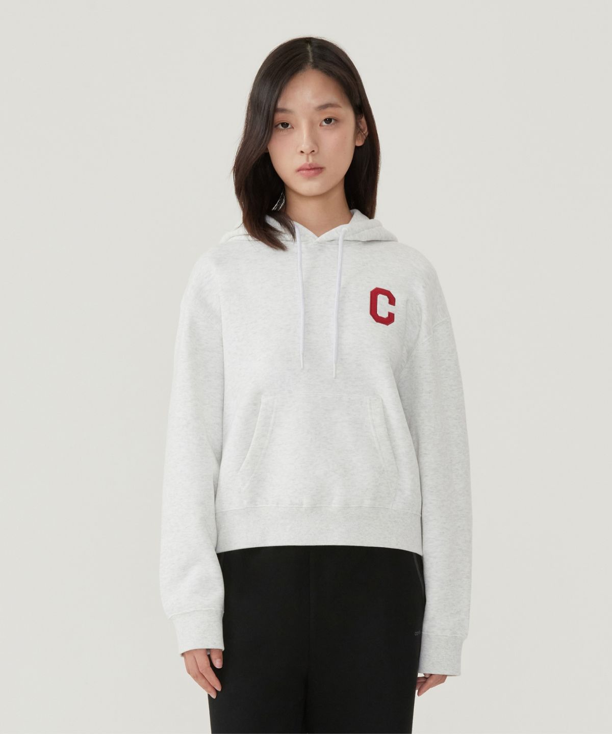 커버낫 우먼(COVERNAT WOMAN) 우먼 C로고 후디 헤더 그레이