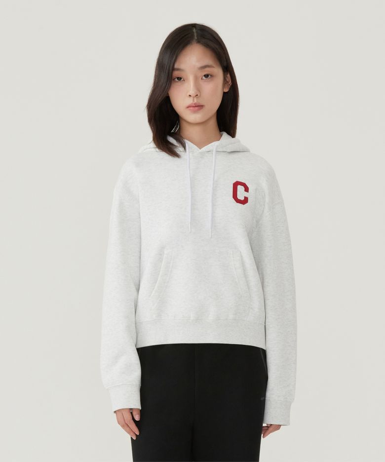 우먼 C로고 후디 헤더 그레이
