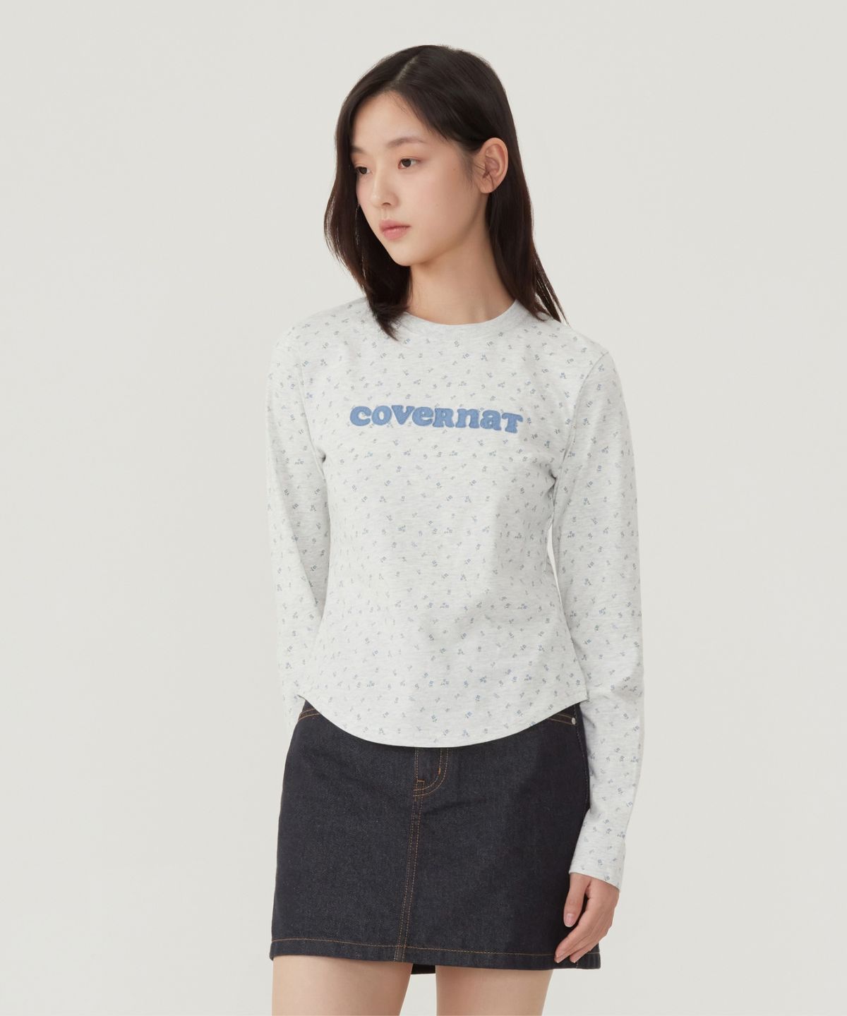 커버낫 우먼(COVERNAT WOMAN) 우먼 쿠퍼로고 롱슬리브 화이트