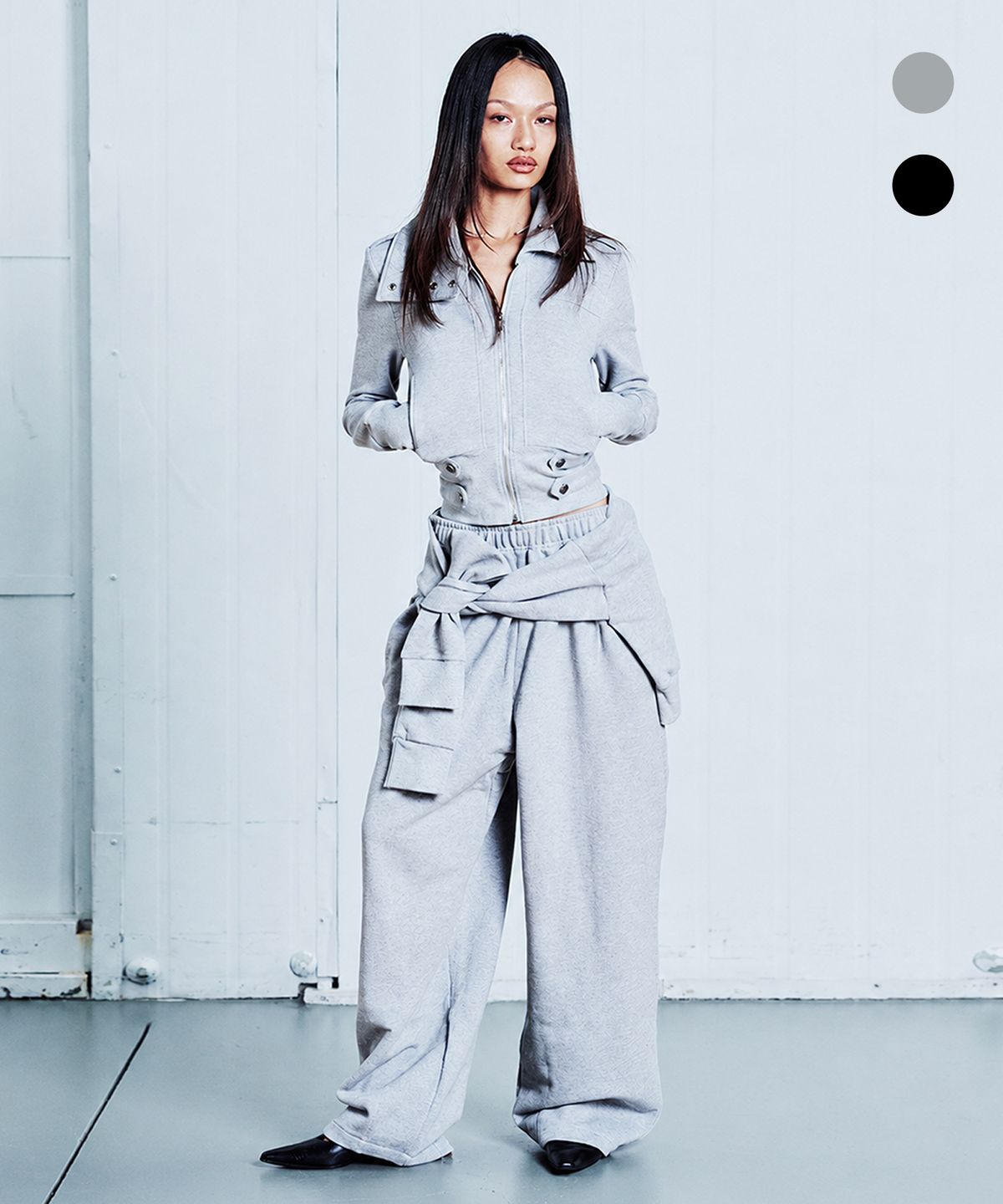 오도어(ODOR) Tie pants - Grey