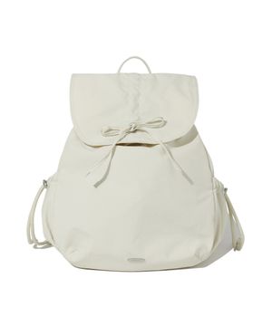 우먼 셔링 플랩 미니 백팩 아이보리