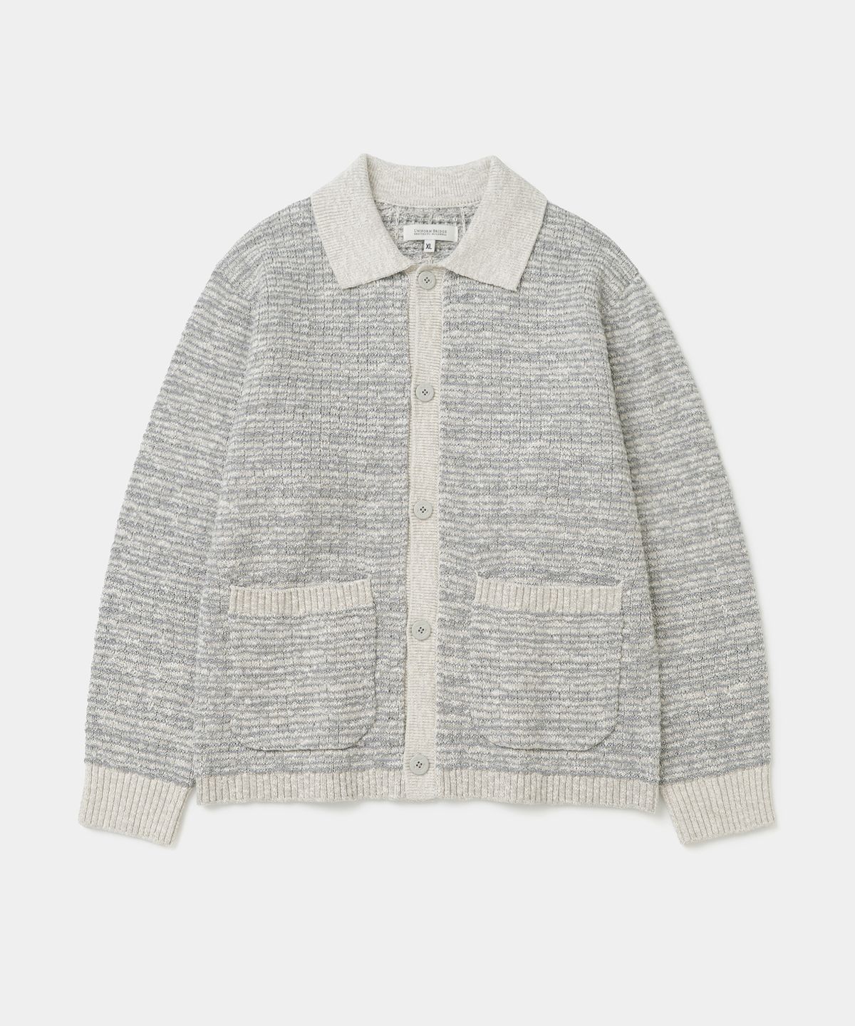 유니폼브릿지(UNIFORM BRIDGE) tweed knit cardigan grey
