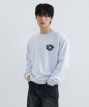 라운드 C.GRAPHY 맨투맨-멜란지 그레이