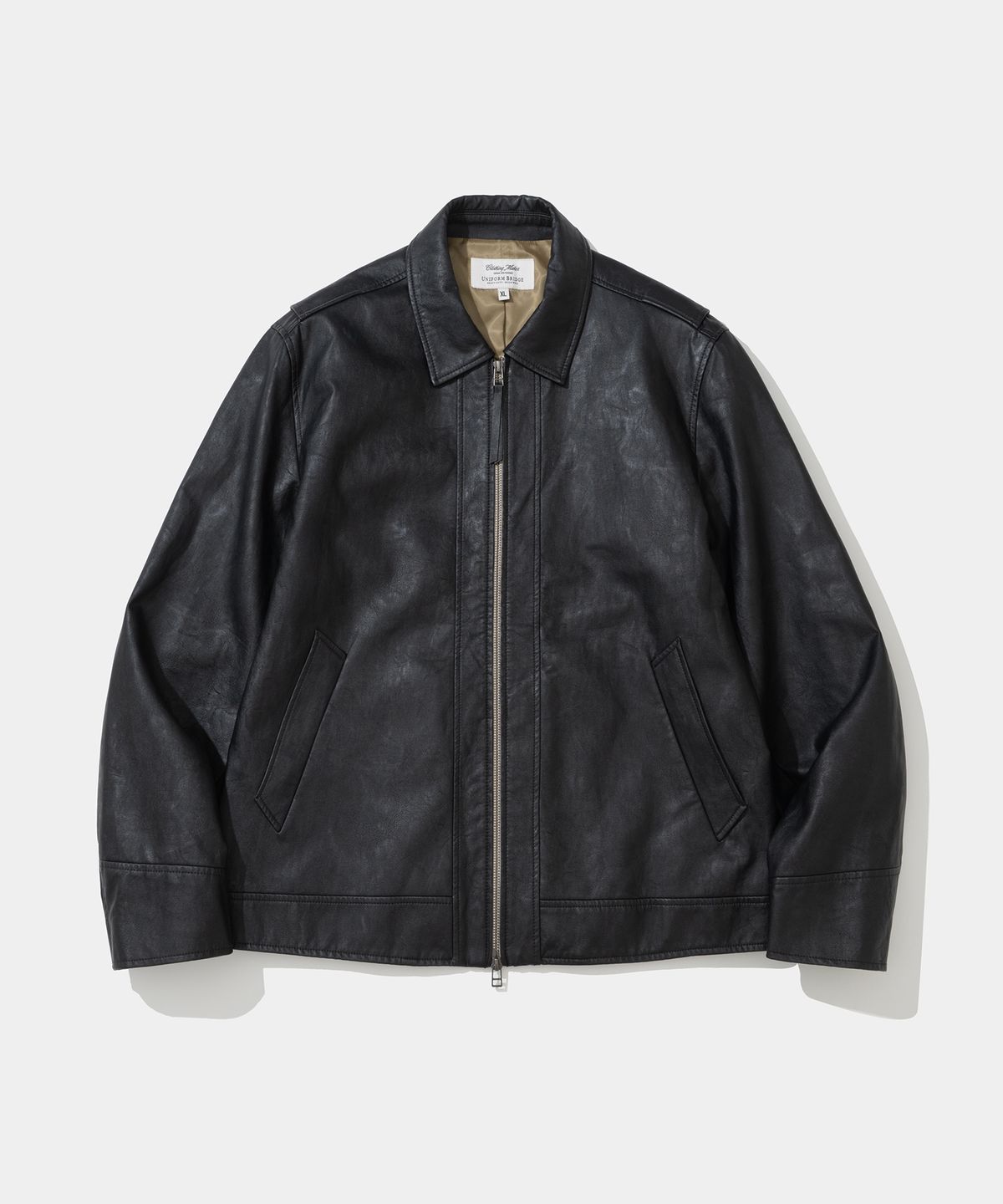 유니폼브릿지(UNIFORM BRIDGE) faux leather single jacket black
