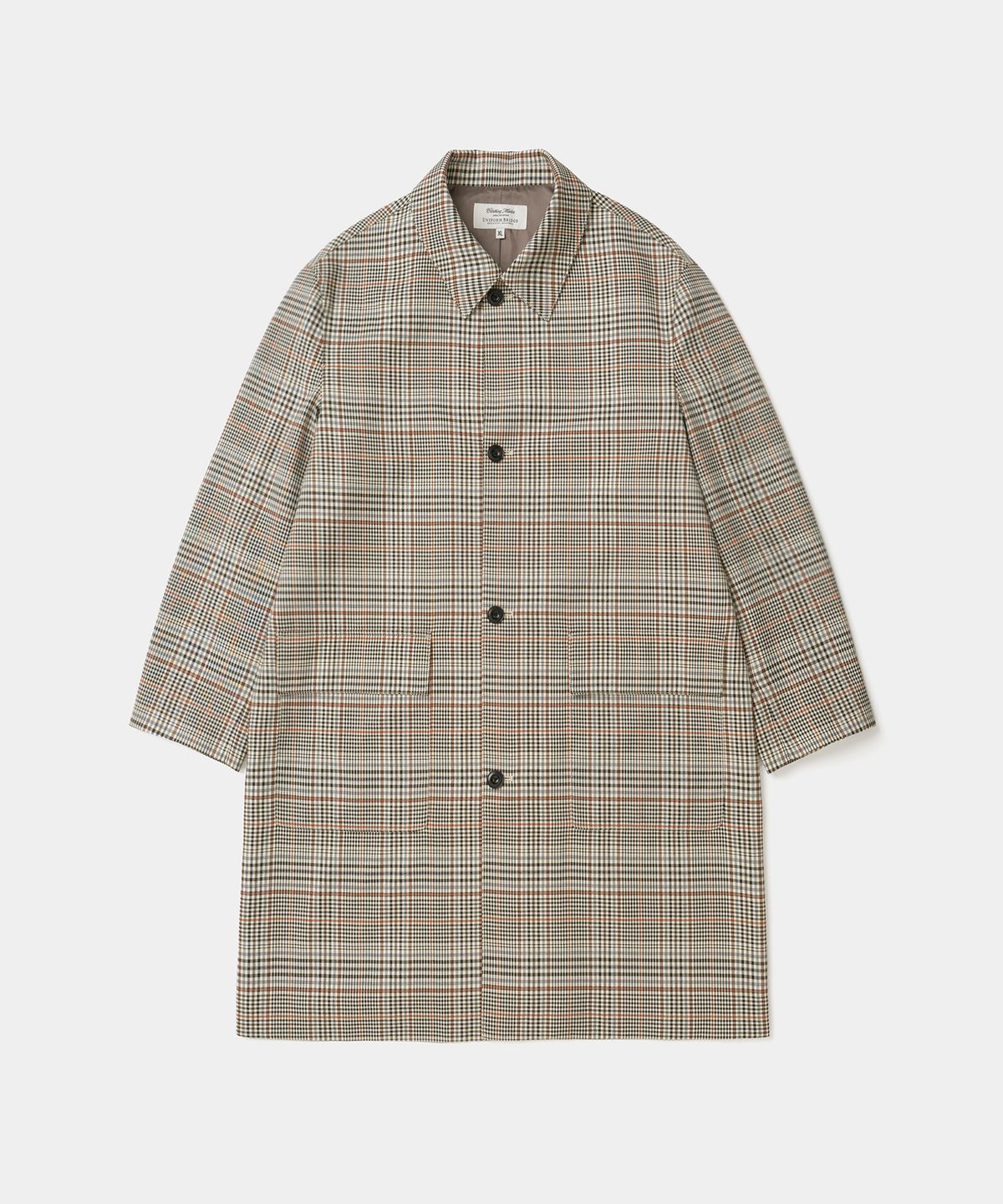 유니폼브릿지(UNIFORM BRIDGE) light single long coat beige check