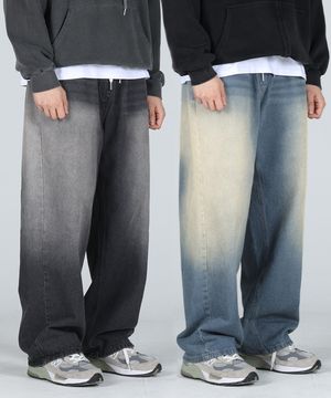 [2PACK] 이지 와이드 밴딩 데님 팬츠 3color