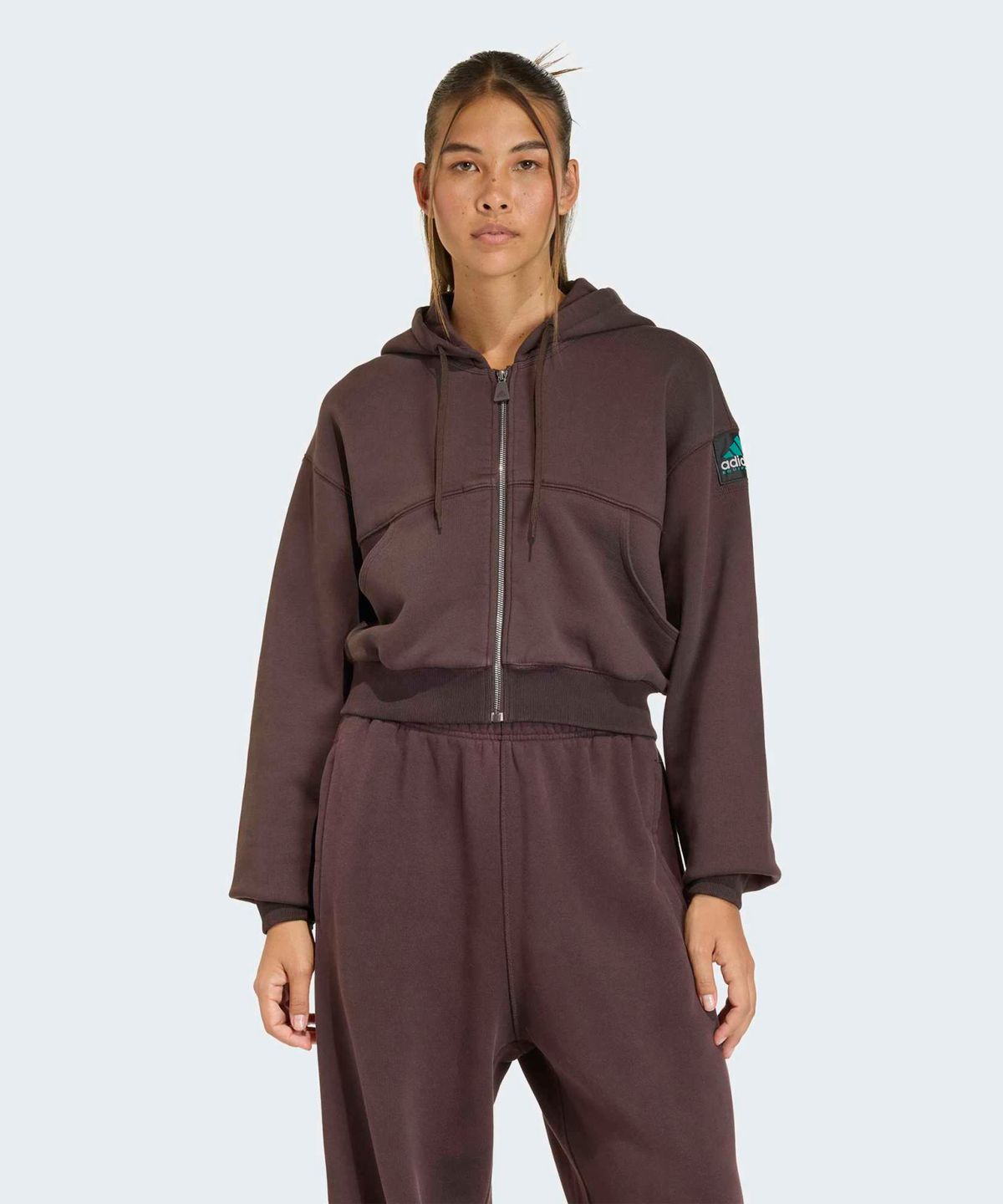 아디다스(ADIDAS) 이큅먼트 크롭 후디 - 아우라커피 / KC6549