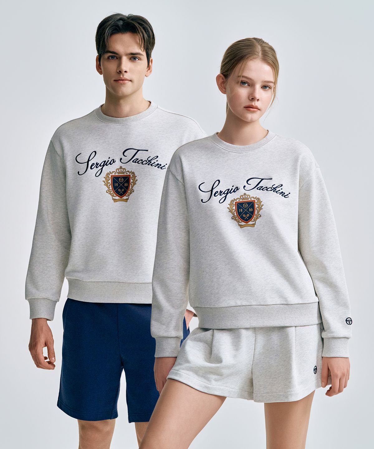 세르지오 타키니(SERGIO TACCHINI) U 쿠쉬라이트 프렌치 클래식 맨투맨 (Mg.Cream)