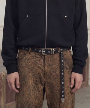 아일렛 소가죽 롱 벨트 LONG WESTERN BELT / EYELET / BLACK