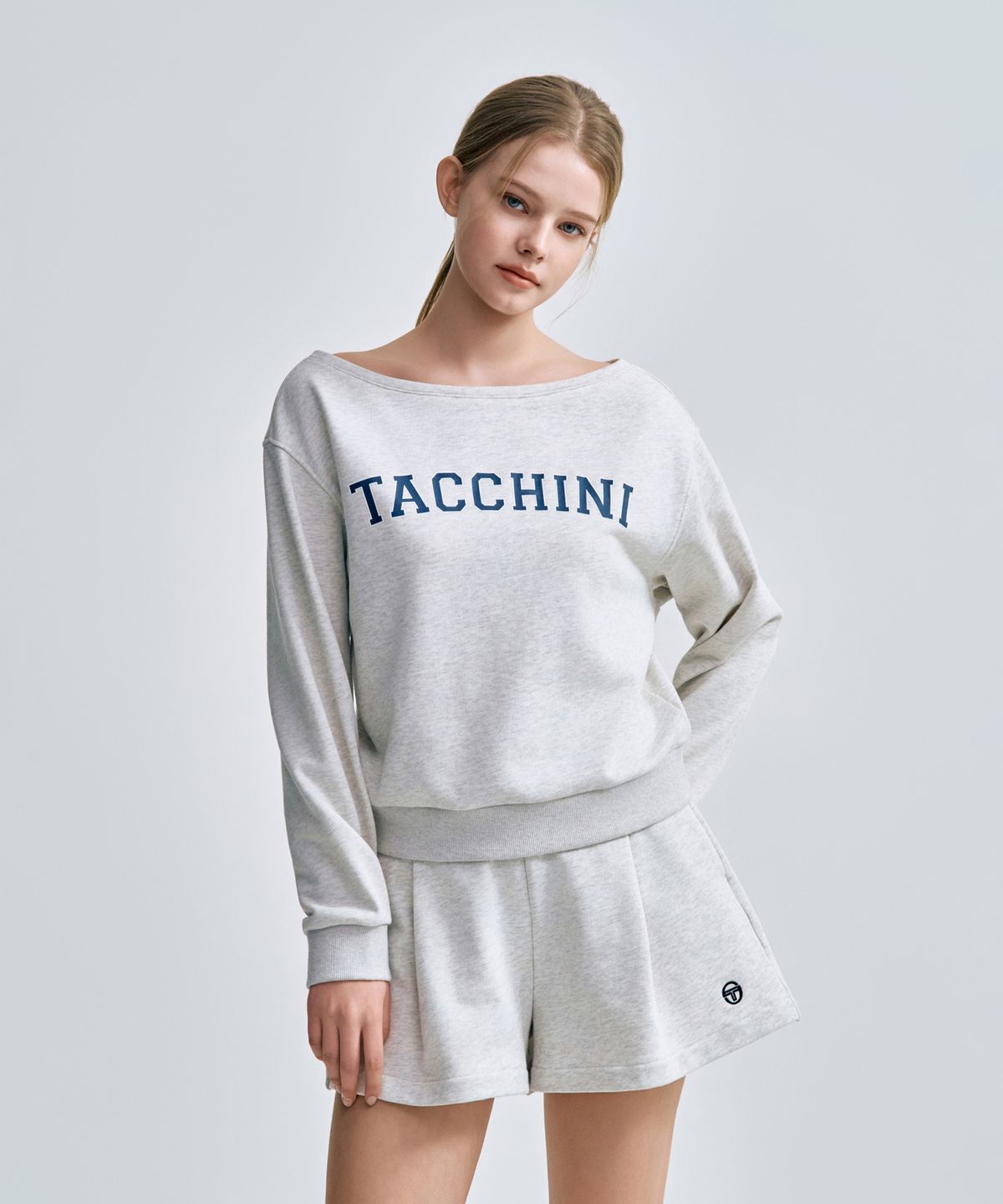 세르지오 타키니(SERGIO TACCHINI) W 쿠쉬라이트 프렌치 보트넥 맨투맨 (Mg.Cream)