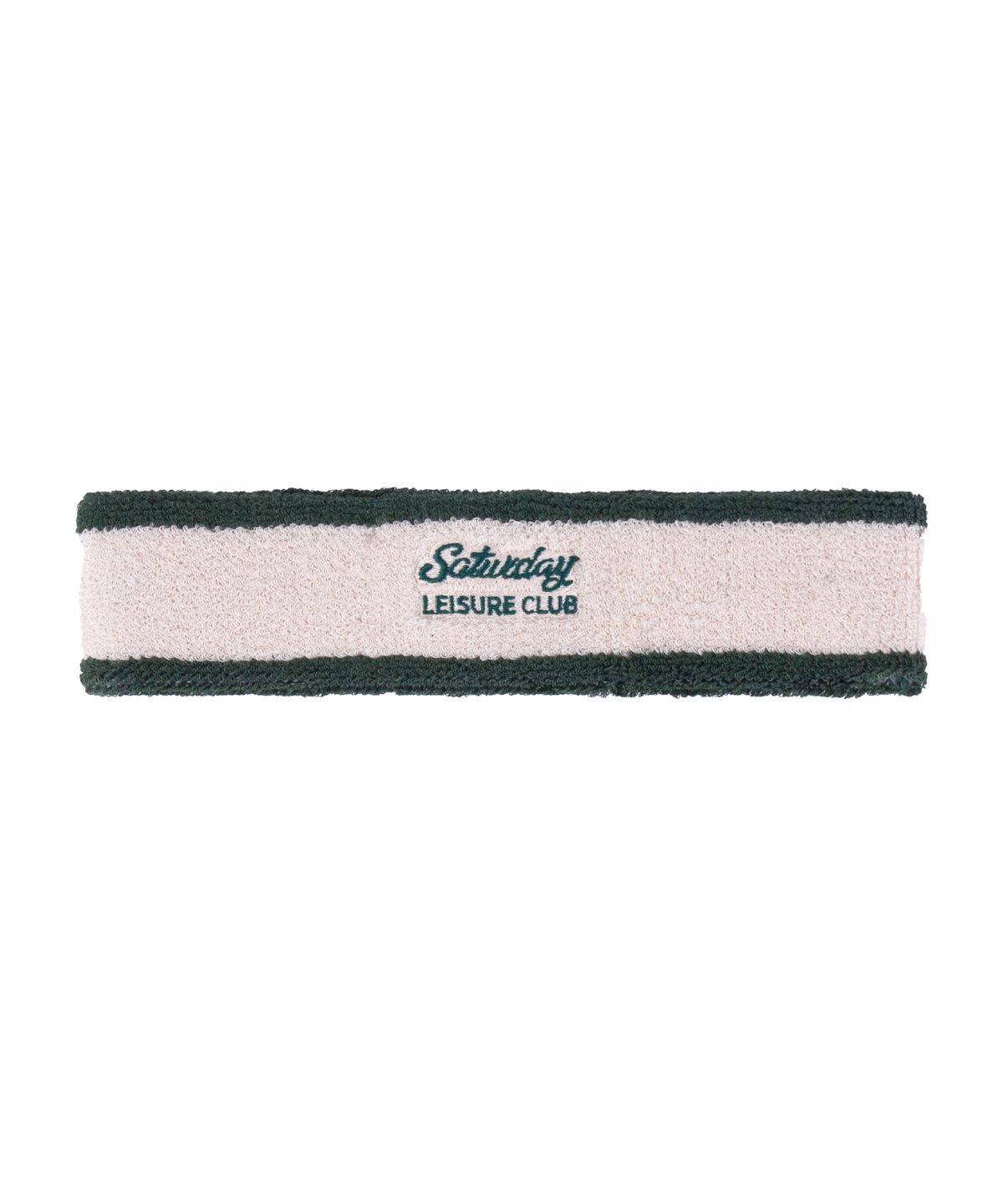 세러데이 레저 클럽(SATURDAY LEISURE CLUB) Leisure Headband - Ivory &British Racing Green