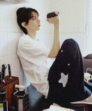 카고 아플리케 스웨트팬츠 네이비