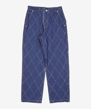 VSW Check Denim Pants Indigo Blue L