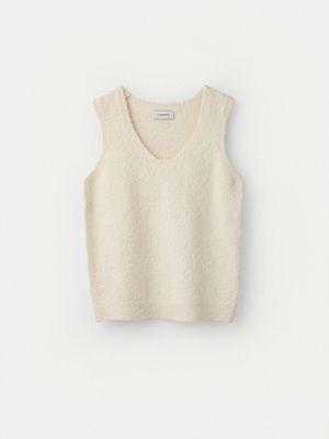 Italian Souffle Cotton Yarn U Neck Vest_Cotton