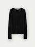 Weightless Wool Fitted Crew Neck Pullover_Black