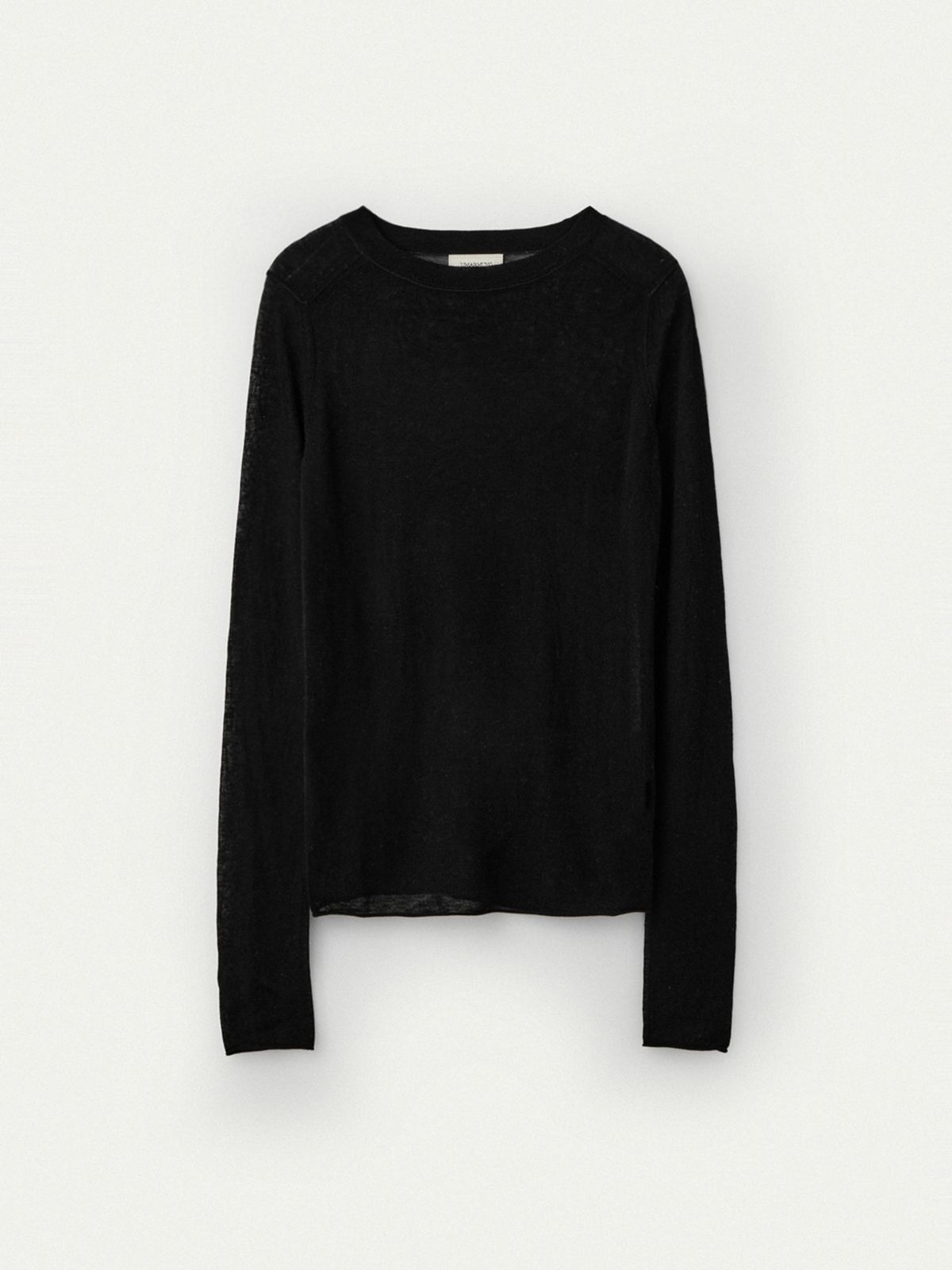 우마뭉(UMARMUNG) Weightless Wool Fitted Crew Neck Pullover_Black