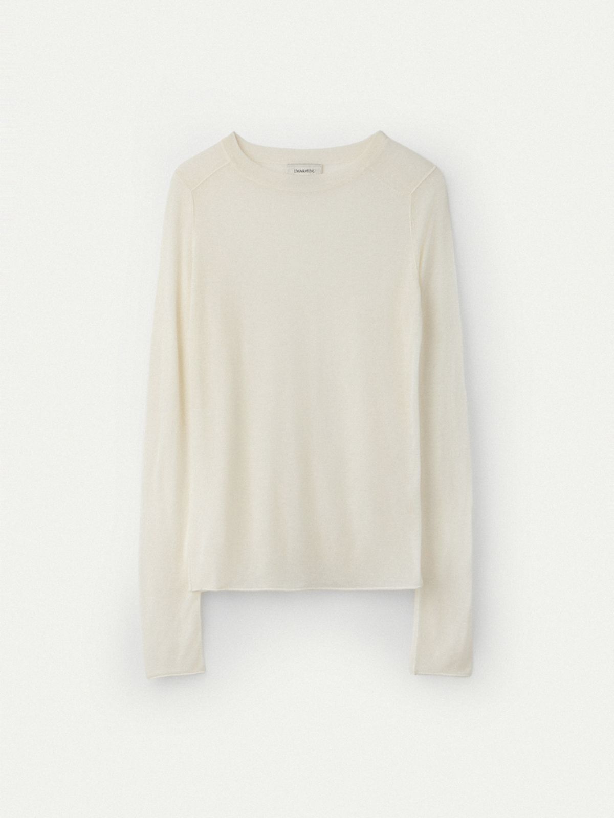 우마뭉(UMARMUNG) Weightless Wool Fitted Crew Neck Pullover_Ivory