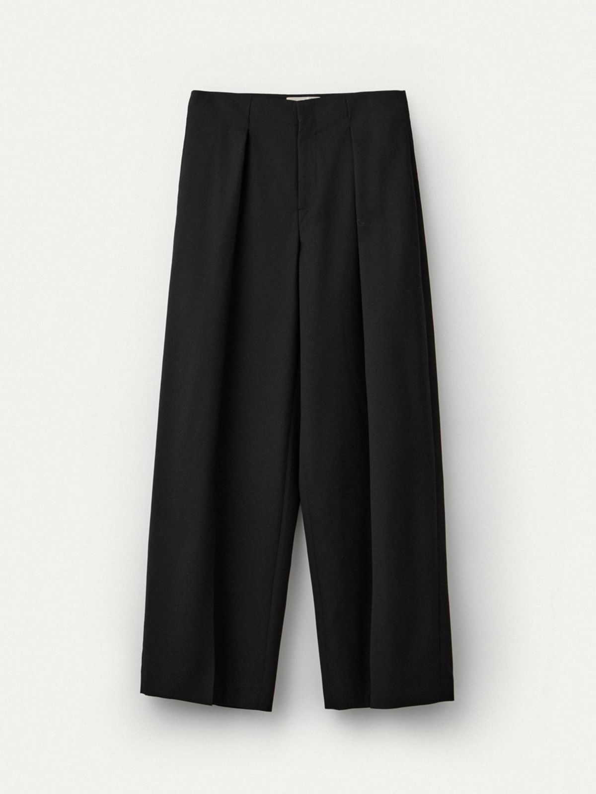우마뭉(UMARMUNG) Tropical Wool Tucked Pants_Black
