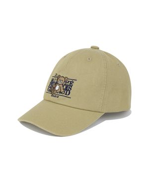 KIDS FLOWER BEAR CLASSIC LOGO BALL CAP beige