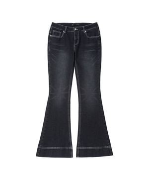 로우 라이즈 부츠컷 데님 팬츠 [D.BLUE]