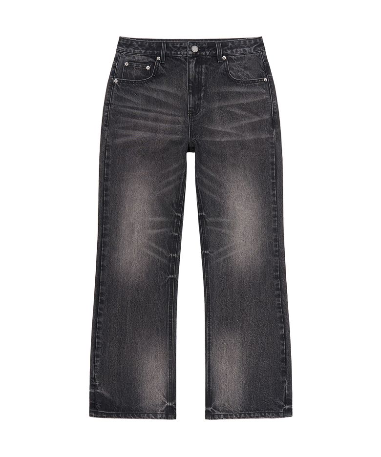 DISTRESSED WHISKER JEANS (WASHED BLACK)