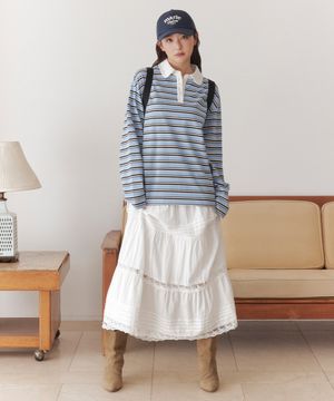 [슬기 PICK] 밴딩 레이스 롱스커트(MAGASK01MWH)