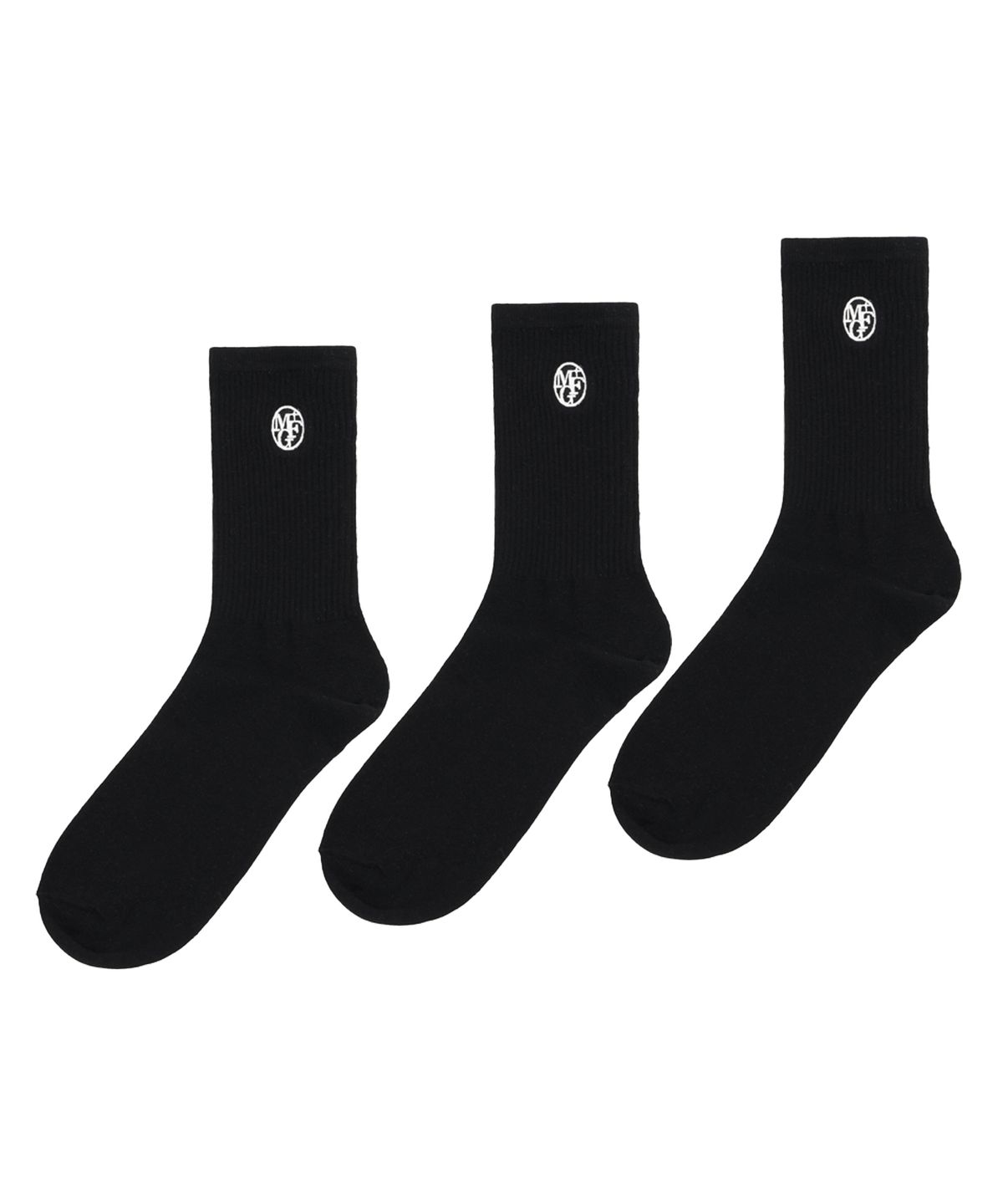 마리떼 프랑소와 저버(MARITHÉ + FRANҪOIS GIRBAUD) CIRCLE LOGO SOCKS 3PACK black