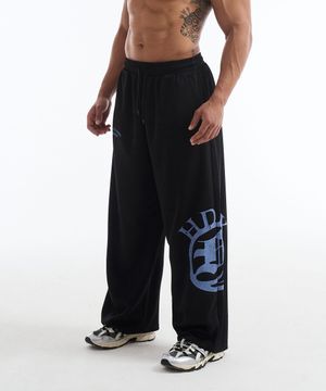 크라운 자이언트핏 매쉬 와이드 팬츠 (Black)