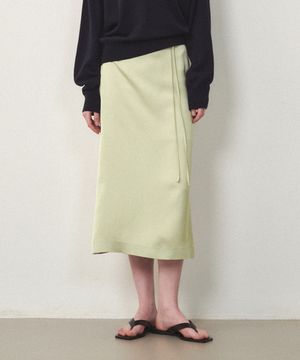 새틴 스트랩 맥시 스커트 올리브