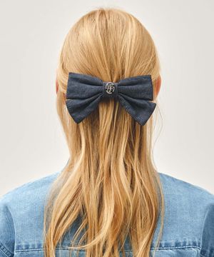 CIRCLE LOGO RIBBON HAIR PIN blue
