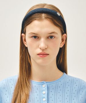 REGULAR LOGO SLIM DENIM HAIRBAND indigo