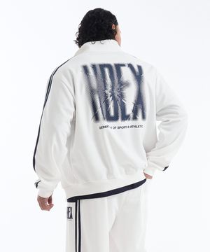 크랙 프린티드 트랙 자켓 (White)