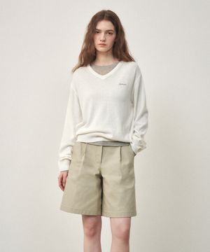 버뮤다 코튼 팬츠 베이지