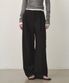울 벨티드 와이드 슬랙스 블랙