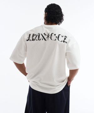 텍스쳐드 와플 자이언트핏 숏 슬리브 (White)