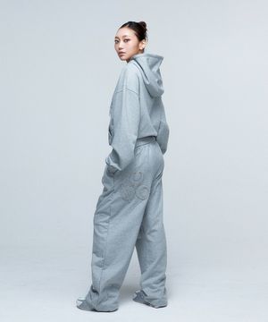 (DUC) Symbol Hoodie Zip-up & Sweat Pants Grey SET-UP