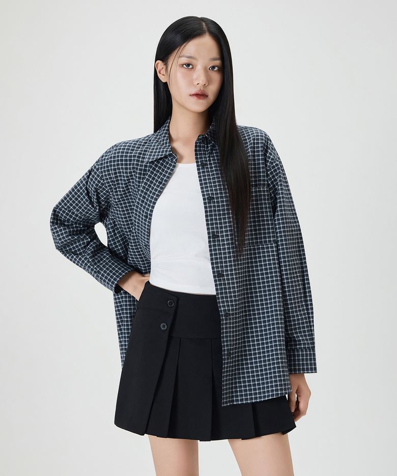 오버핏 체크 셔츠_MIWYWG311C
