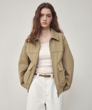 코튼 블루종 점퍼 베이지