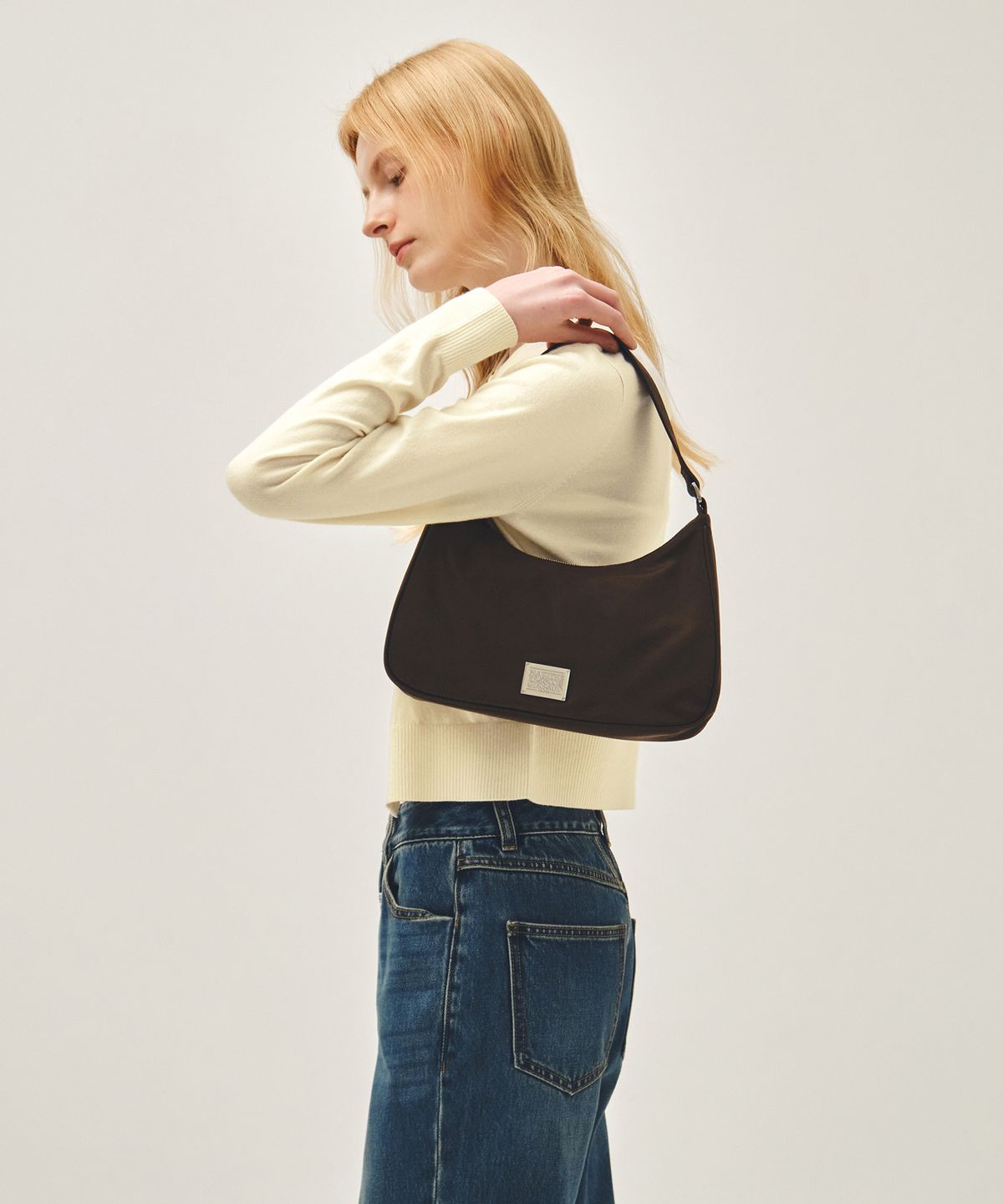 마리떼 프랑소와 저버(MARITHÉ + FRANҪOIS GIRBAUD) CLASSIC LOGO HOBO BAG brown