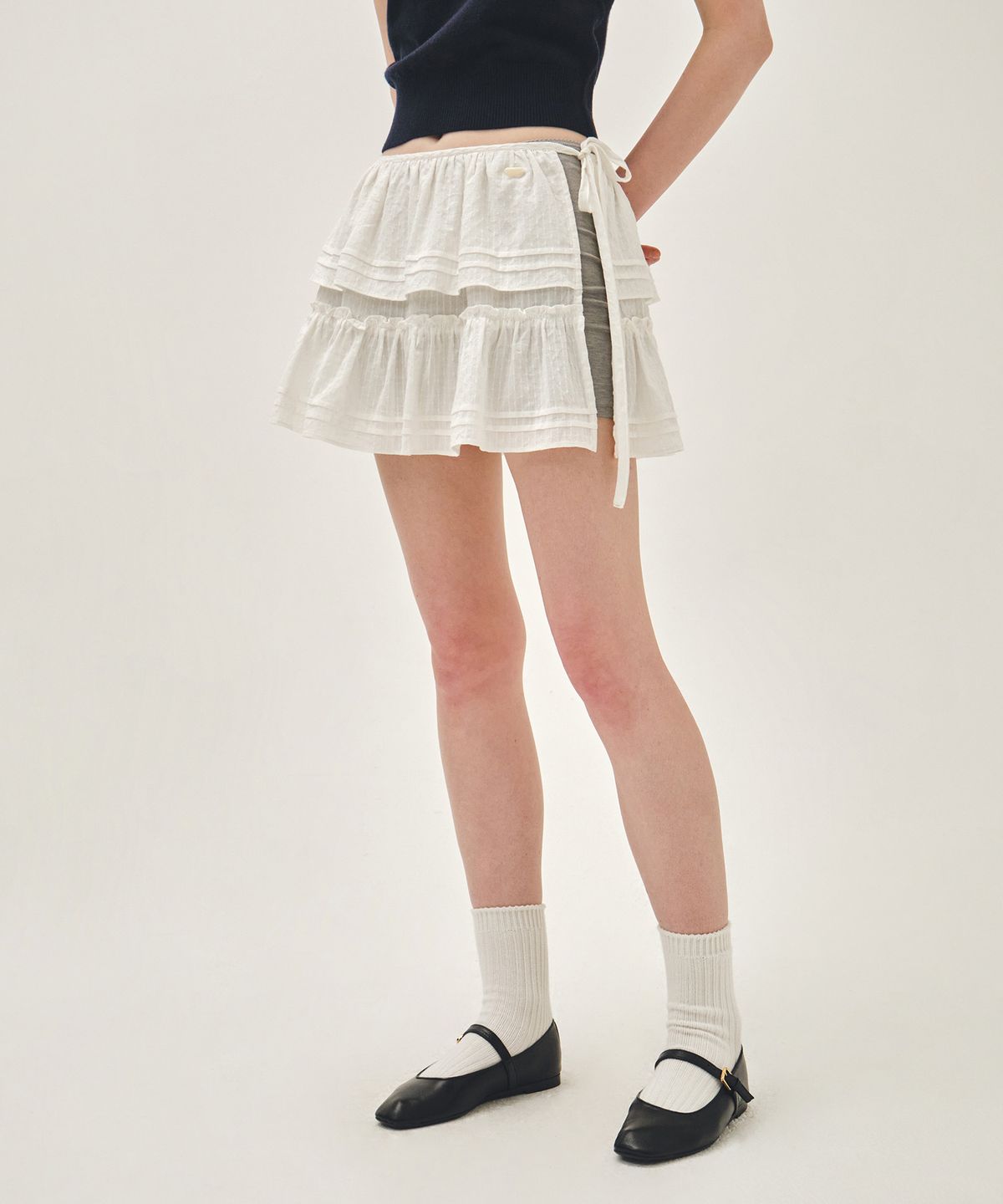 마리떼 프랑소와 저버(MARITHÉ + FRANҪOIS GIRBAUD) W LAYERED RUFFLE SKIRT white