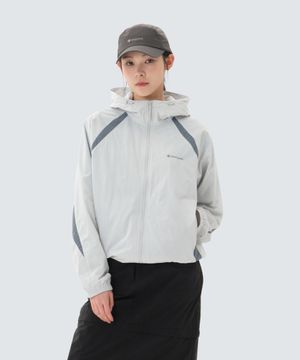 경량 타슬란 컬러블럭 후드 바람막이 (S26SULWB56) Ice Gray